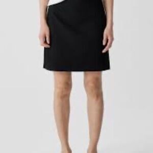 Eileen Fisher Women's Black Viscose/Nylon/Spandex Pull On Mini Skirt Sz M